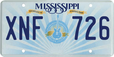 MS license plate XNF726