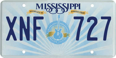 MS license plate XNF727