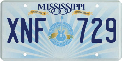 MS license plate XNF729