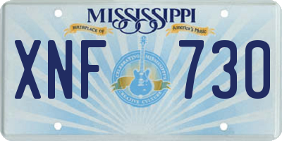 MS license plate XNF730