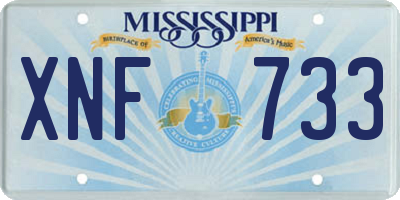 MS license plate XNF733