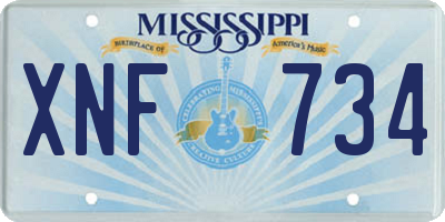 MS license plate XNF734