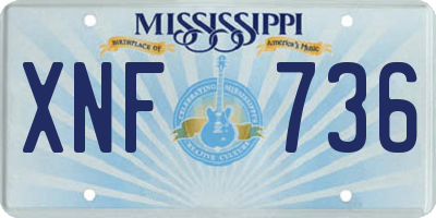MS license plate XNF736