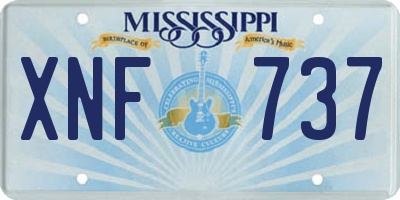 MS license plate XNF737