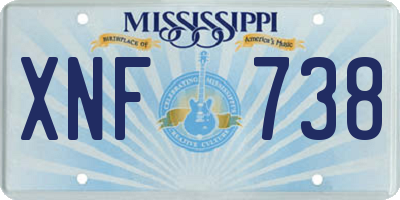 MS license plate XNF738