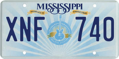 MS license plate XNF740