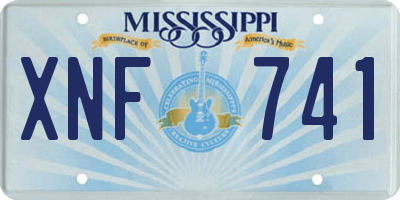 MS license plate XNF741