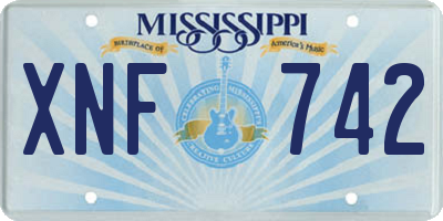 MS license plate XNF742