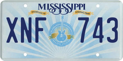 MS license plate XNF743