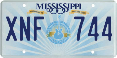 MS license plate XNF744