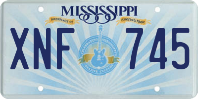 MS license plate XNF745