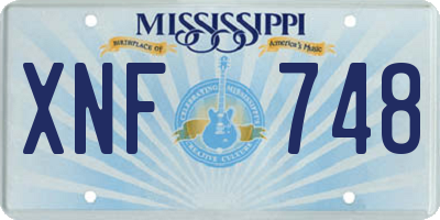 MS license plate XNF748