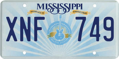 MS license plate XNF749