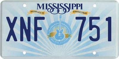 MS license plate XNF751