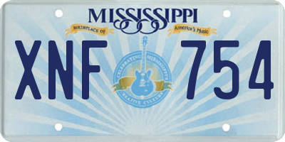 MS license plate XNF754