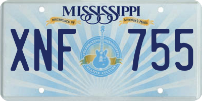 MS license plate XNF755