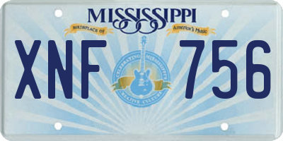MS license plate XNF756