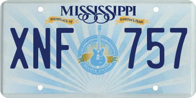MS license plate XNF757