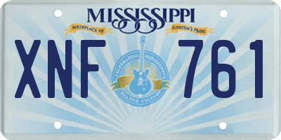 MS license plate XNF761