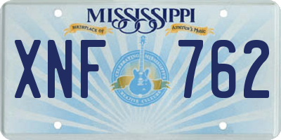 MS license plate XNF762