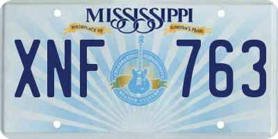 MS license plate XNF763