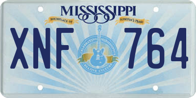 MS license plate XNF764