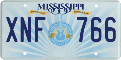MS license plate XNF766