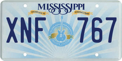 MS license plate XNF767