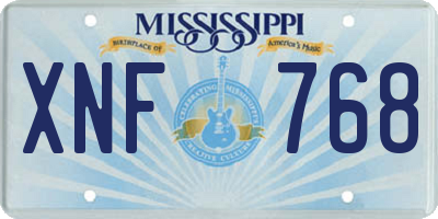MS license plate XNF768