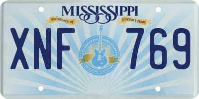 MS license plate XNF769