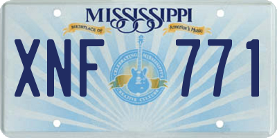 MS license plate XNF771