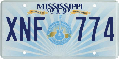MS license plate XNF774