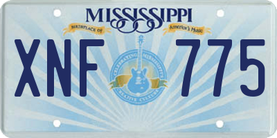 MS license plate XNF775