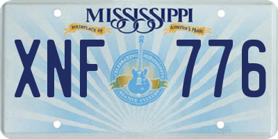 MS license plate XNF776