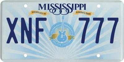MS license plate XNF777