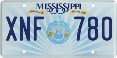 MS license plate XNF780