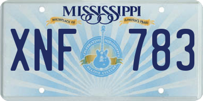 MS license plate XNF783