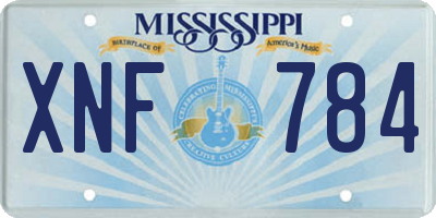 MS license plate XNF784