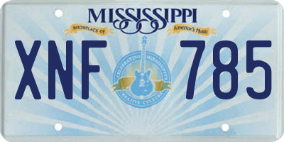 MS license plate XNF785