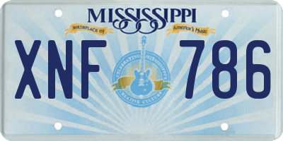 MS license plate XNF786