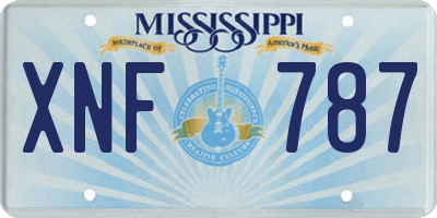 MS license plate XNF787