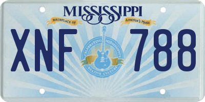 MS license plate XNF788