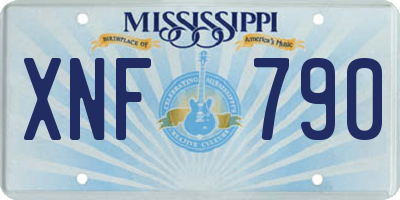 MS license plate XNF790
