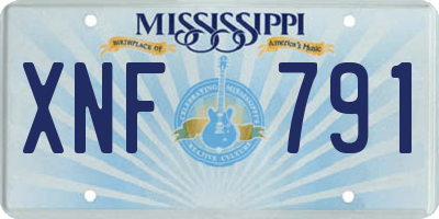 MS license plate XNF791