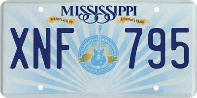 MS license plate XNF795