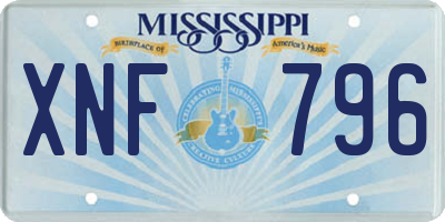 MS license plate XNF796