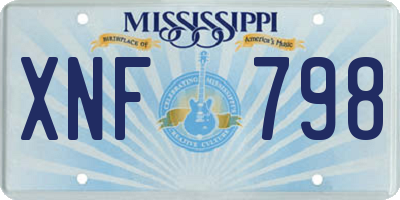 MS license plate XNF798