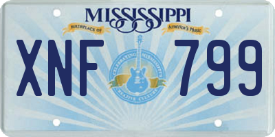 MS license plate XNF799
