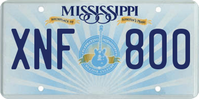 MS license plate XNF800
