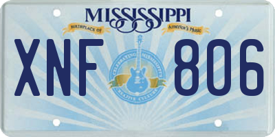MS license plate XNF806